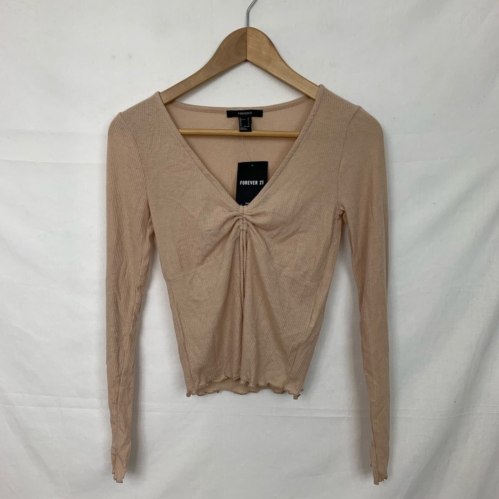 NWT Tan Long Sleeve Crop Top F21